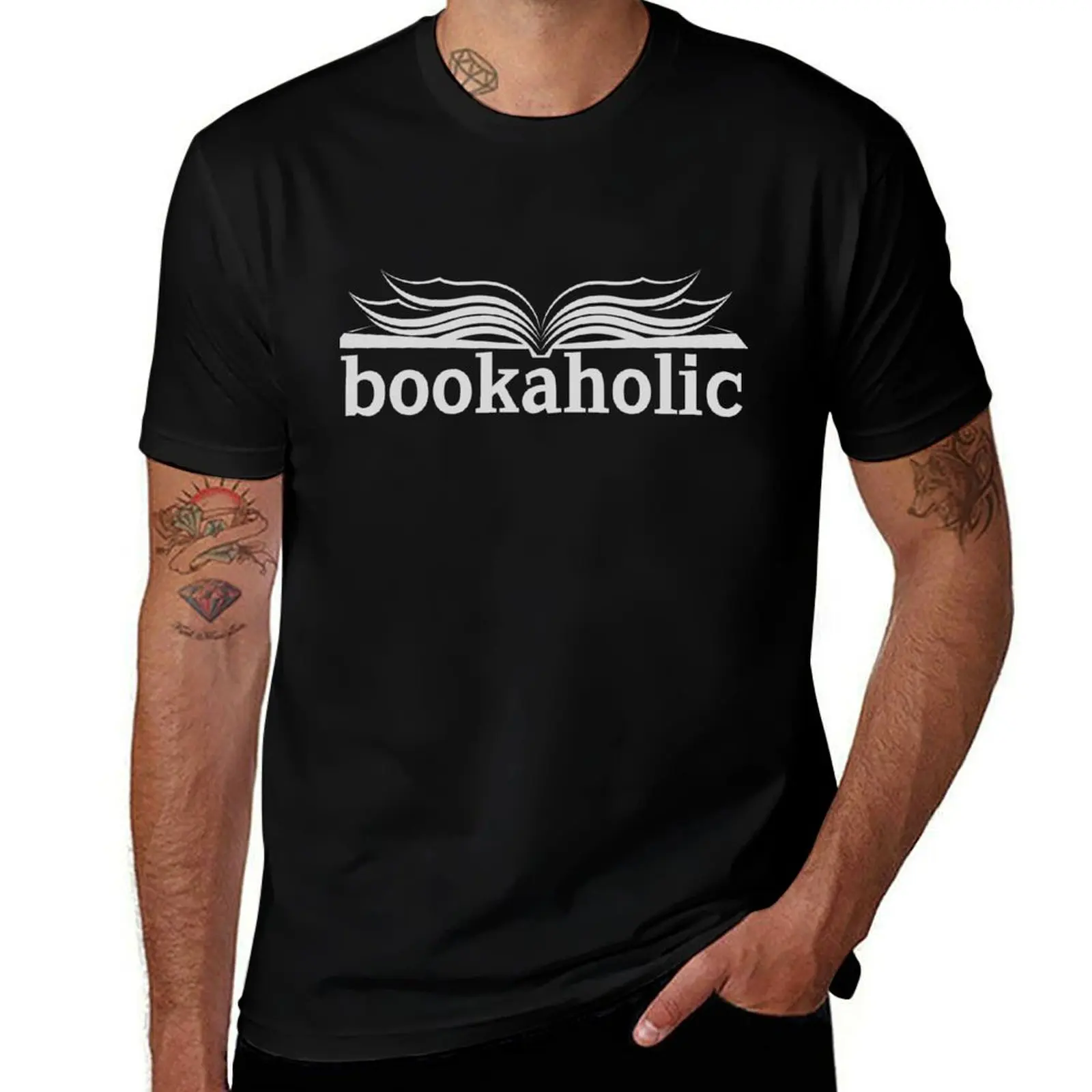 Футболка Bookaholic, винтажная аниме-рубашка, таможенный дизайн, собственные футболки, персонализированные аниме-рубашки для мужчин