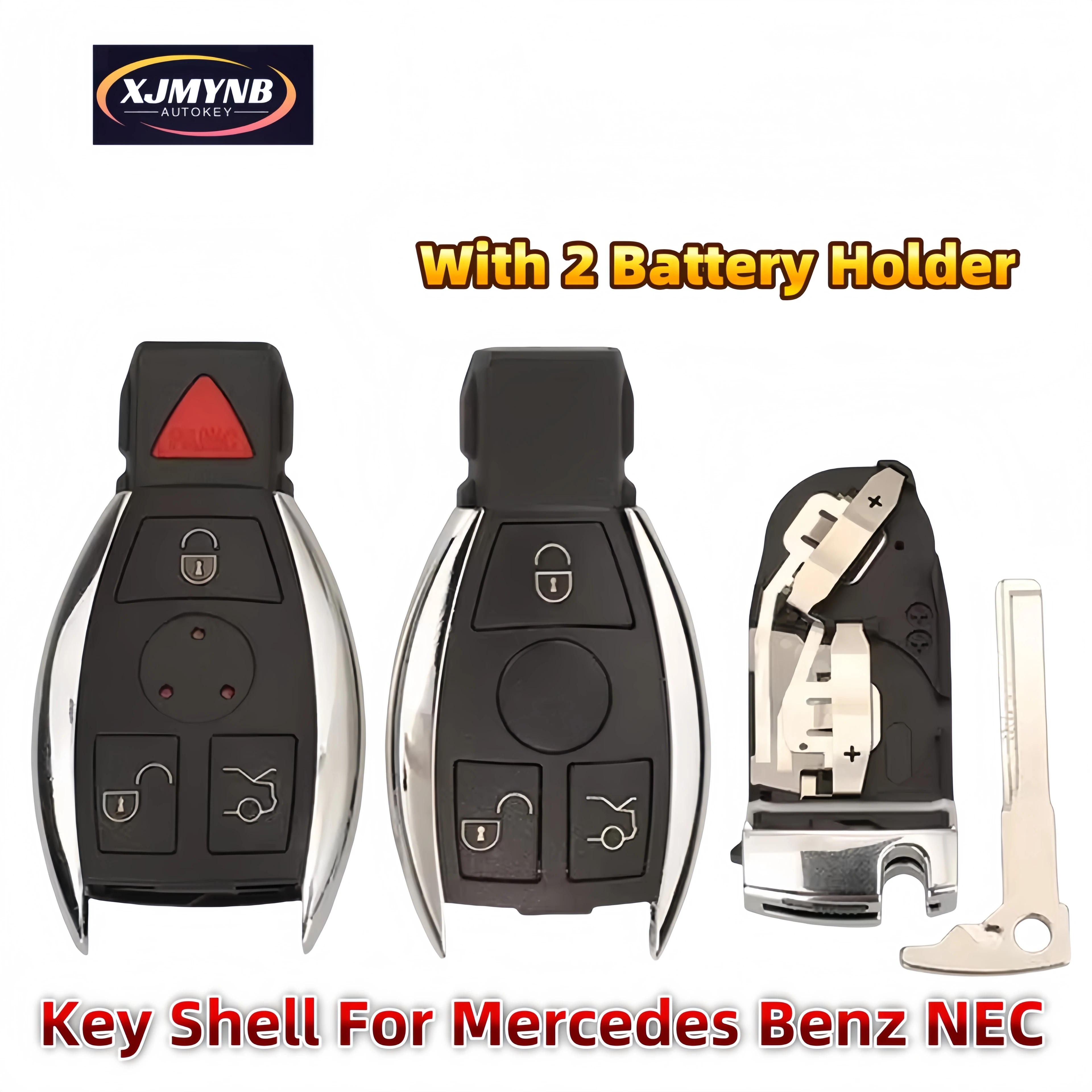 XJMYNB Сменный чехол для умного автомобильного ключа для Mercedes Benz NEC C E R S CL GL SL CLK SLK Old Type с держателем аккумулятора Корпус автомобильного ключа