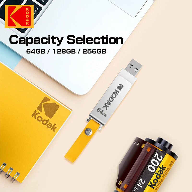 Фото Металлический мини USB флеш-накопитель KODAK K133, 256 ГБ, 128 ГБ, 64 ГБ, 32 ГБ, 16 ГБ, флеш-накопитель USB 3,0, высокоскоростной накопитель, карта памяти, флэш-... №3
