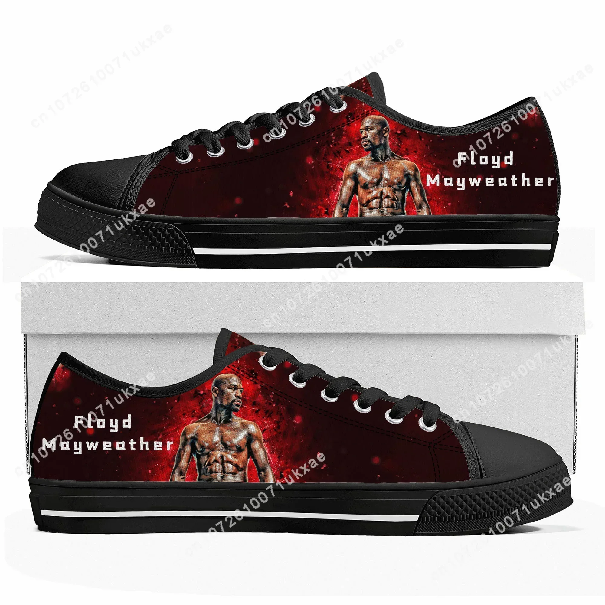Фото F-Floyd M-Mayweather U-Undefeated B-Boxing Низкие кроссовки Мужчины Женщины Подростковые парусиновые кроссовки Повседневная обувь на заказ Обувь на заказ №2