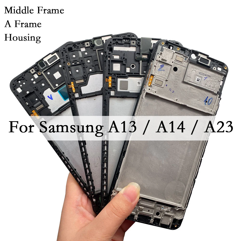 Для Samsung A13 A14 A23 4G 5G A135 A136 A145 A146 A235 A236, передний корпус, рамка ЖК-дисплея, панель, панель, рамка, Запасная часть