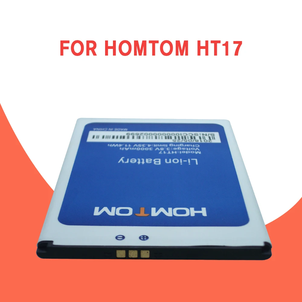 Аккумулятор HOMTOM HT17, 100% оригинальные батареи, замена большой емкости, 3000 мАч, резервная батарея для смартфонов HOMTOM HT17 Pro