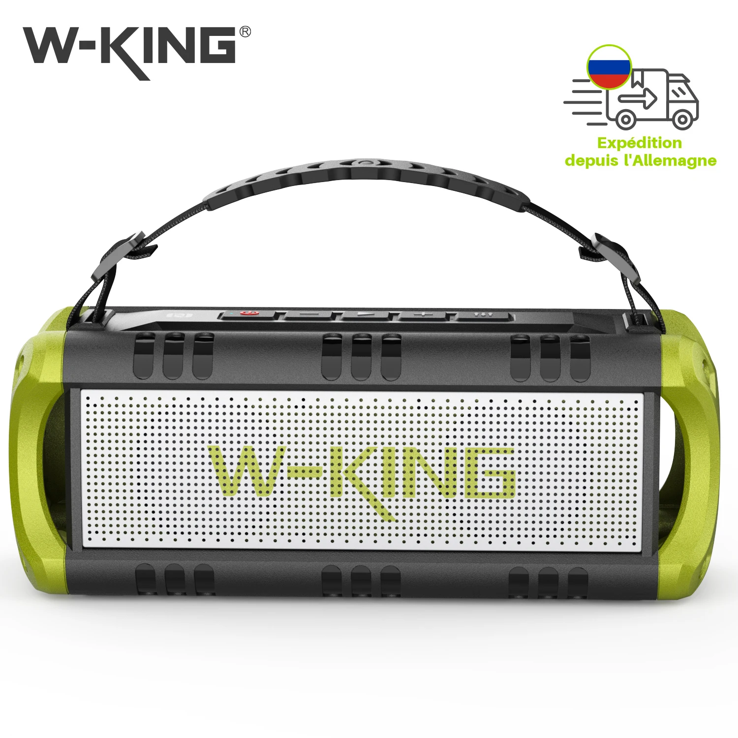 Портативный Bluetooth-динамик W-King D8mini, музыкальная шкатулка мощностью 30 Вт, аккумулятор емкостью 5000 мАч, водонепроницаемый динамик, срок службы батареи 24 часа, зеленый цвет