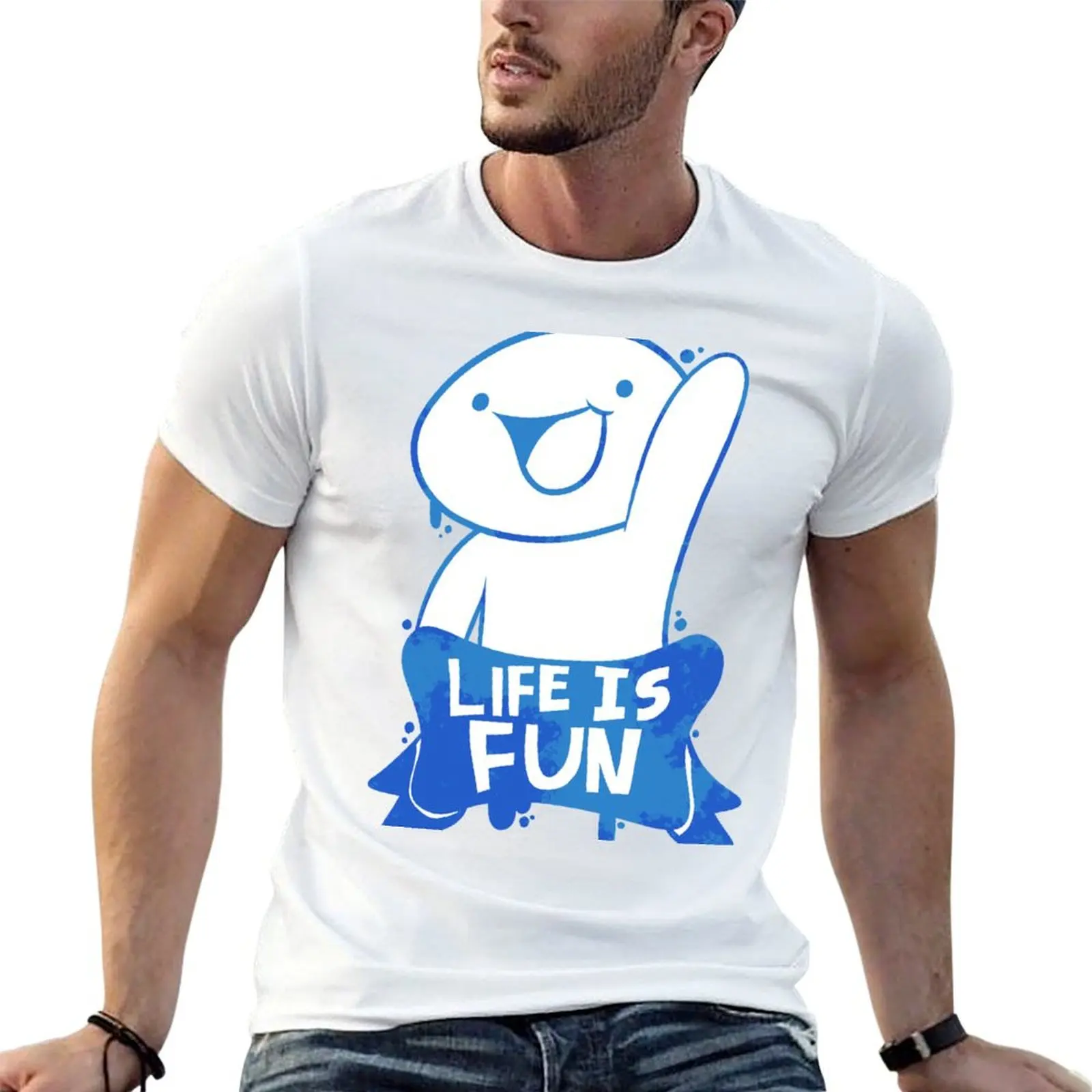 TheOdd1sOut Life is Fun женская футболка с рисунком, обычная винтажная простая белая футболка для мужчин