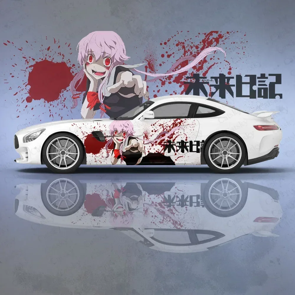 Фото Дневник будущего, наклейка на кузов автомобиля, аниме Itasha, виниловая боковая наклейка на автомобиль, наклейка для декора автомобиля, защитная пленка для автомобиля №4