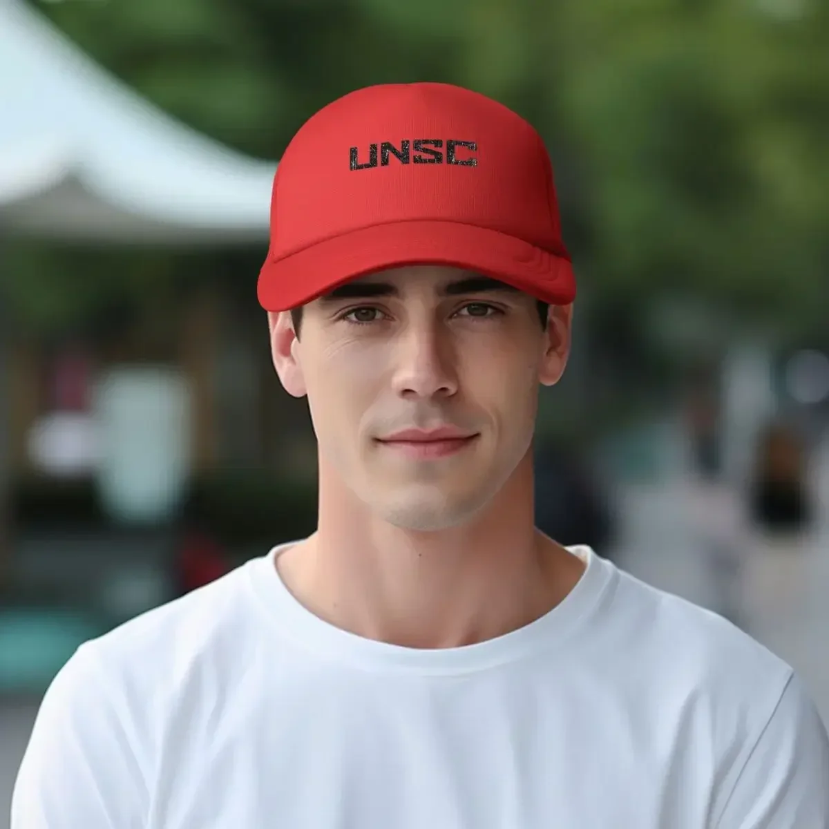 Фото Halo UNSC изношенные сетчатые бейсболки с логотипом Snapback, модные бейсболки, дышащие повседневные бейсболки, уличные мужские и женские кепки №5