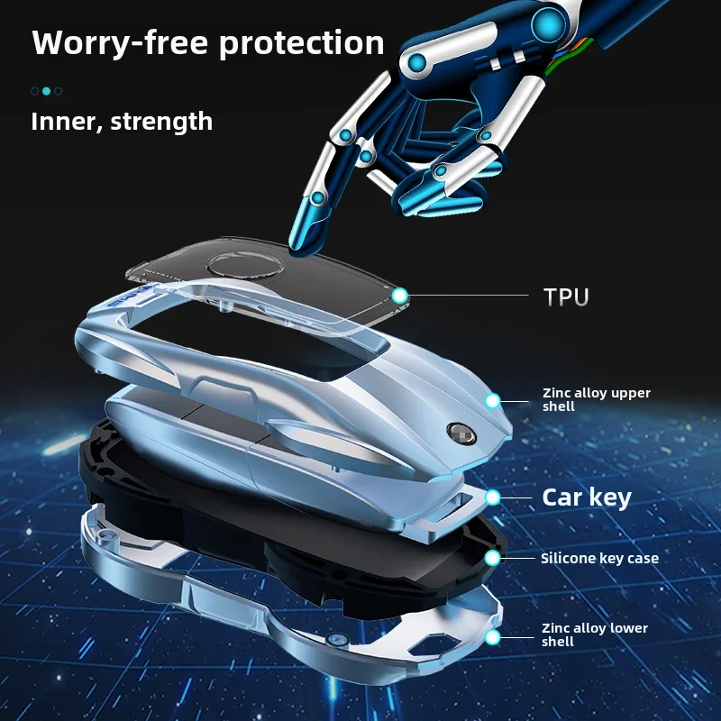 Фото Подходит для ключей Mercedes Benz C E A B S Class GLE GLA GLB GLC GLS, автомобильная флуоресцентная оболочка W177 W205 W213 W222 X167, брелок №3