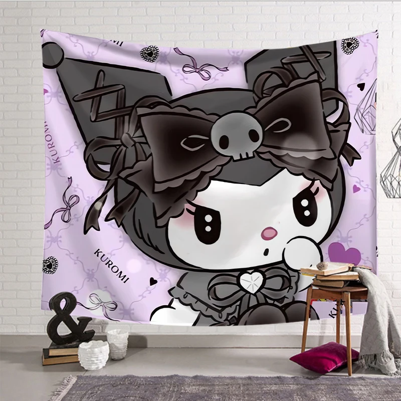 Kuromi настенный гобелен Sanrio аниме Kawaii подвесная фотография вещь ручная настенная Гобеленовая Декорация