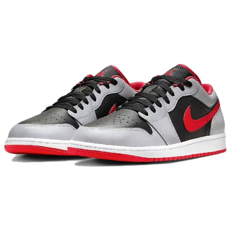 Фото Кроссовки Nike Jordan 1 Low Black Light Smoke Grey Gym Red 553558 -060 №3