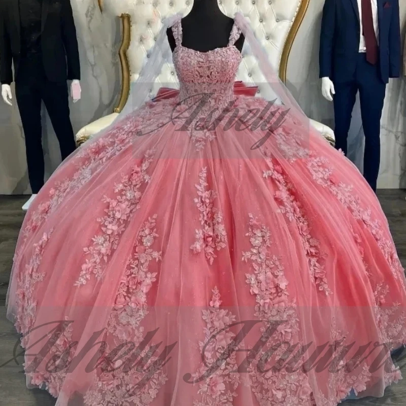 Индивидуальные платья принцессы для девочек Quinceanera, бальное платье, кружевное бальное платье с аппликацией и бантом, женское платье для дня рождения, выпускного вечера, 2025 (art.: 3920ccb3b728d) - 3920ccb3b728d