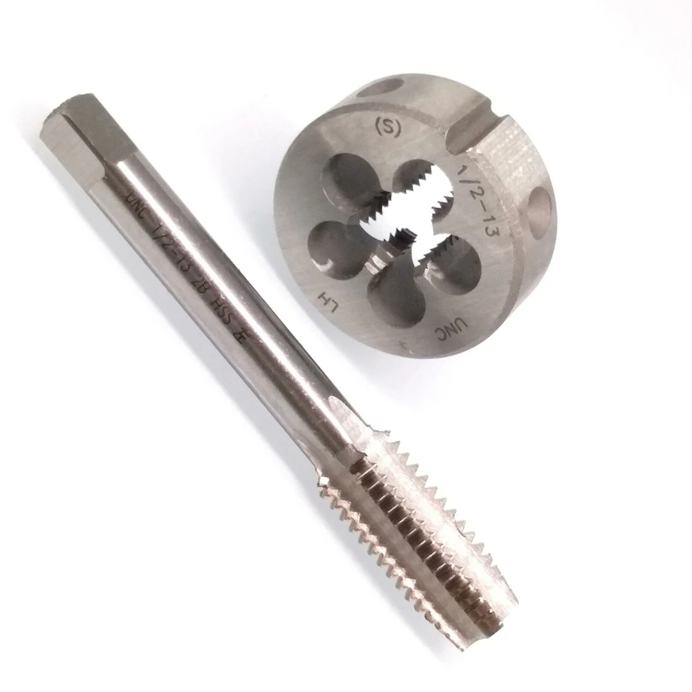 Фото 2 шт. HSS 1/2-13 UNC Tap & Die Левая рука 87,1 мм Tap 37,7 мм пресс-форма для металлообработки болты гайки удаление ремонт ручные инструменты №4