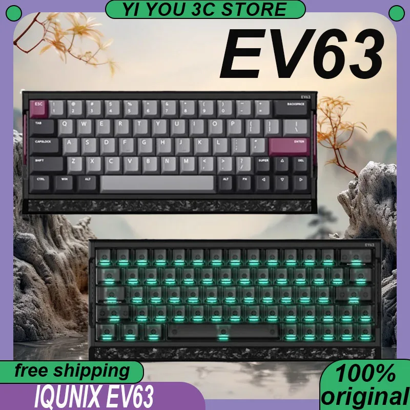 IQUNIX EV63 Клавиатура с магнитной осью, проводная, Type-C, алюминиевая, RGB, 0,01 мм, RT, 0,125 мс, PBT, игровая клавиатура для ПК, киберспорта, безстрашное сокращение