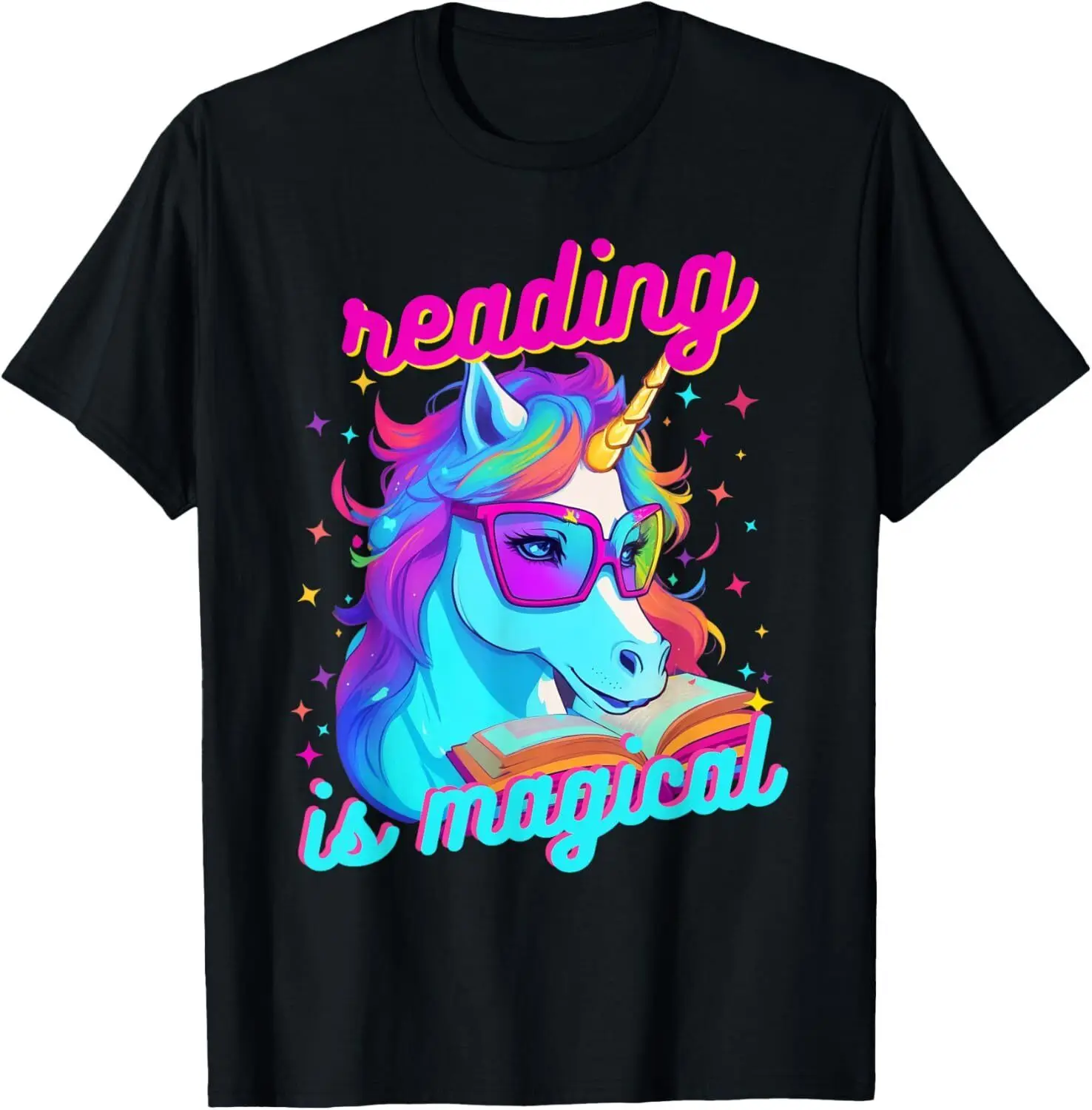 Футболка с капюшоном Psychedelic Cool Nerd Unicorn Reading is Magical Book Lover