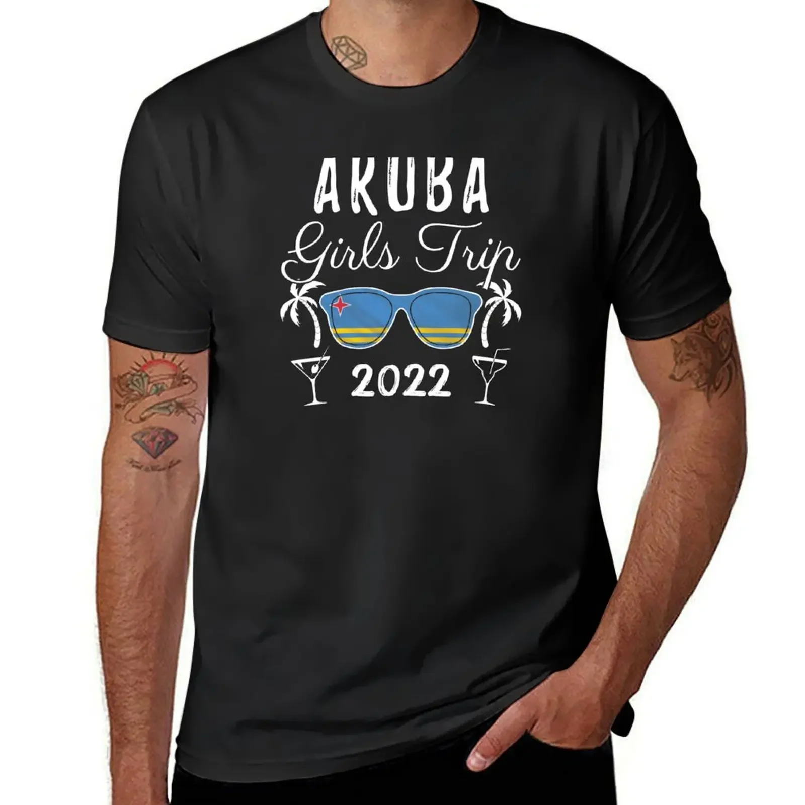 Одинаковая футболка с принтом Aruba Girls Trip 2022, летняя рубашка, рубашки с рисунком, быстросохнущие мужские рубашки