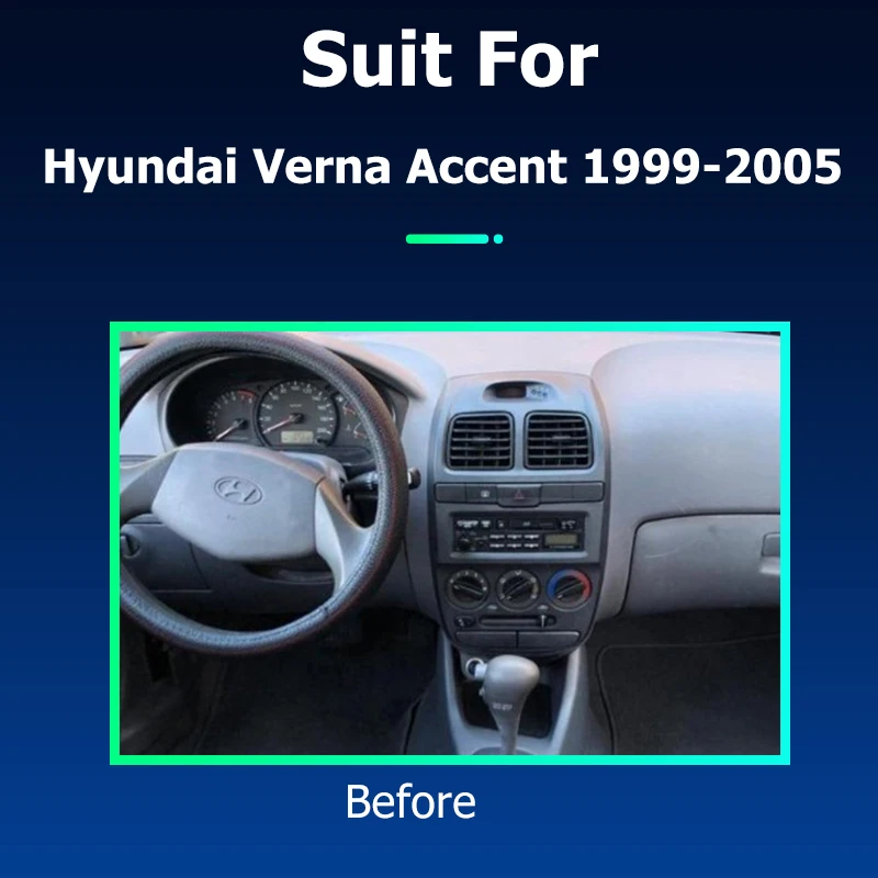 Фото Мультимедийная магнитола для Hyundai Verna Accent 12,0 1999, 9 дюймов, Android 2005, GPS-навигация №2