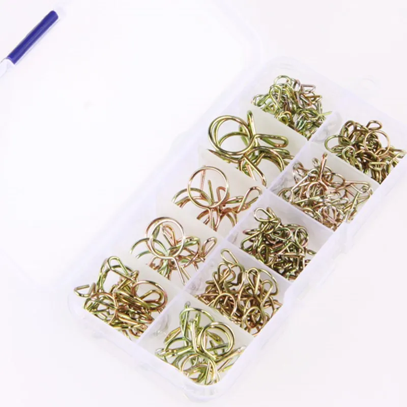 Высококачественные пружинные зажимы с цинковым покрытием 126Pcs 5/6/7/8/9/10/11/12/13/14 мм, зубчатый шланг, зажим топливной линии для лодок с коробкой для хранения