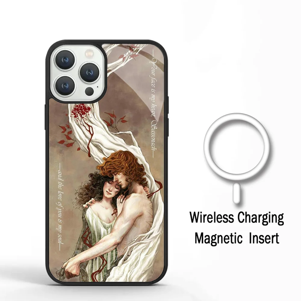 Чехол для телефона Outlander с телешоу для iPhone 11, 12, 13, 14, 15 Plus Pro Max, зеркальный акриловый чехол для Magsafe