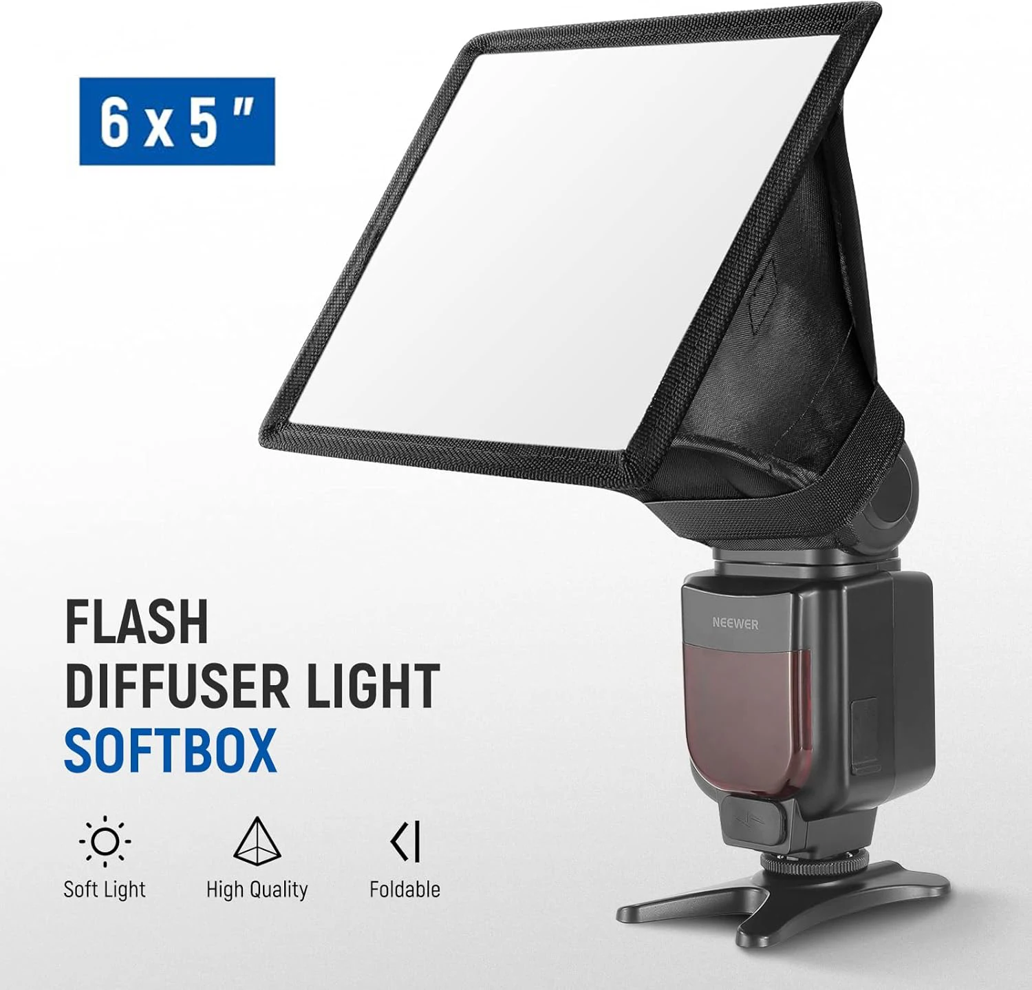 Altura Photo Flash Diffuser Light Софтбокс 6x5 дюймов (универсальный, складной с чехлом для хранения) для Canon, Yongnuo и Nikon Speedli