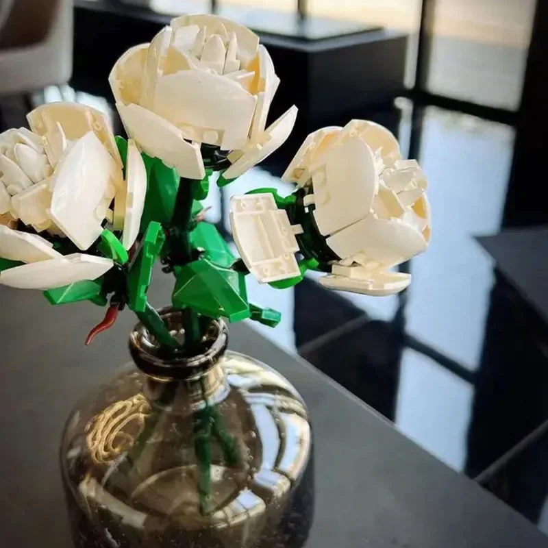 Фото 25 Шт. DIY Розовые Кирпичи Красного/розового/синего/черного/белого Цвета, Букет Цветочных Растений, Классическая Модель №5