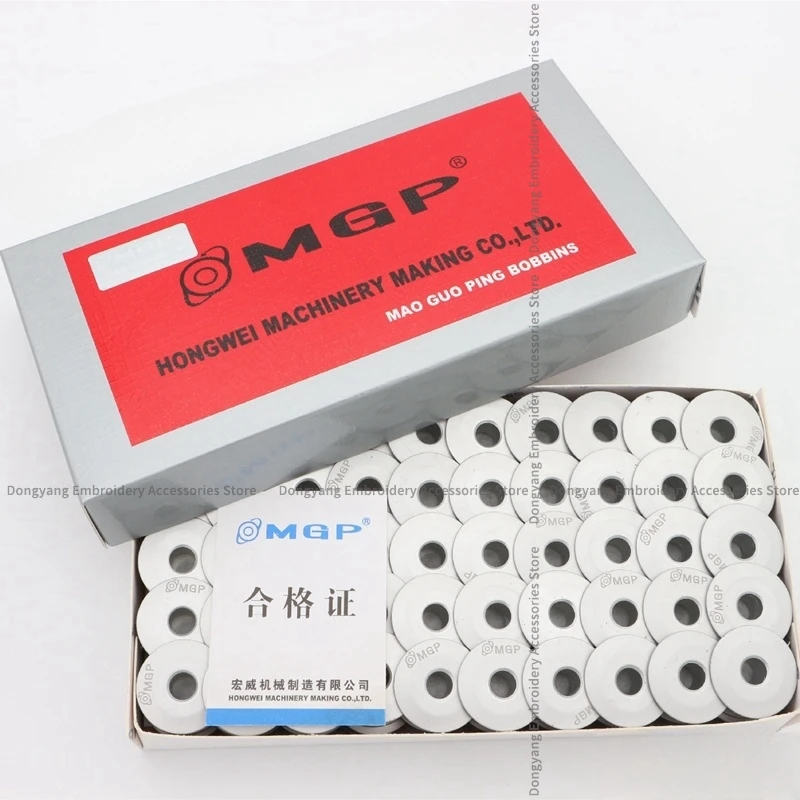 100 шт. MGP Bobbin Core, аксессуары для компьютерной вышивальной машины, 1 раз, 21 мм, алюминиевый антиокислительный скошенный сердечник с резьбой Hongwei