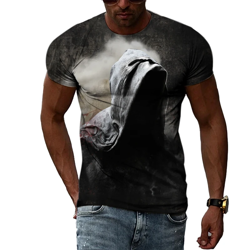 Фото Kaus Grafis As AAA Kepribadian Musim Panas for Pria Kaus Lengan Pendek Print Gaya Harajuku Hip Hop Kasual Fashion №2