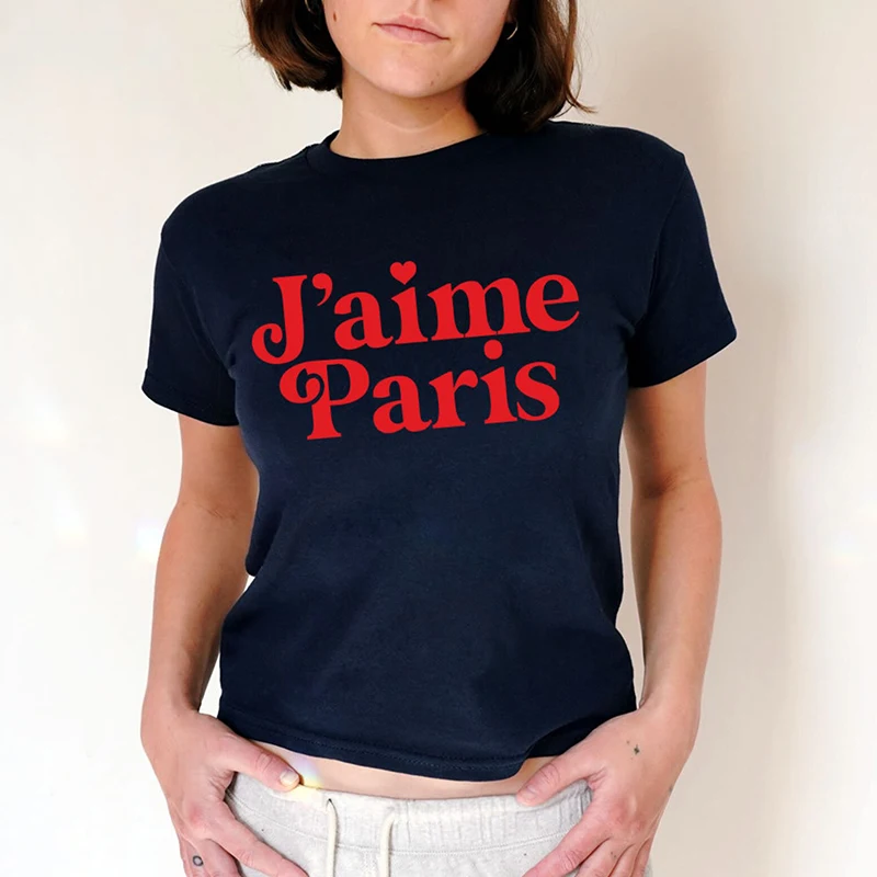 Jaime Paris 90s Baby Tee Эстетическая одежда Y2k 2000s Гранж Гот Женская футболка Сексуальная клубная одежда Укороченный топ Женская футболка