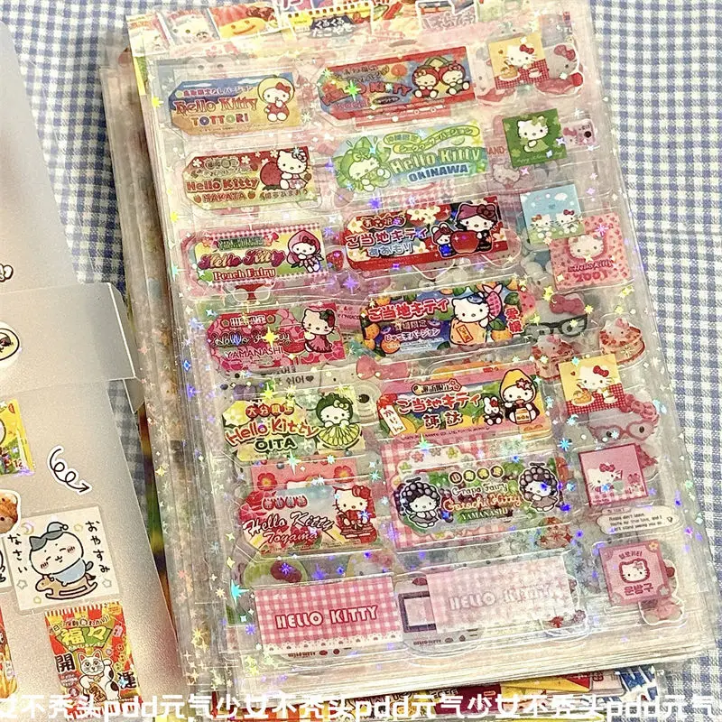Фото Оригинальные аниме Rilakkuma hellokitty наклейки Kawaii мультфильм милые портативные наклейки из материала подарочные игрушки для девочек-студентов №5