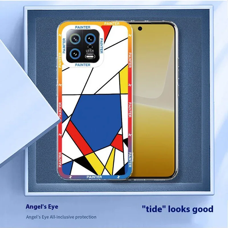 Фото Чехол Mondrian с абстрактной розой и котом для Xiaomi 13T, 12T, 11T, 10T, 14, 13, 12, 11 Lite 5G NE POCO F6, X6 Pro, X3, NFC X5, X4 GT, F3, F4, F5, M6, M5S №4