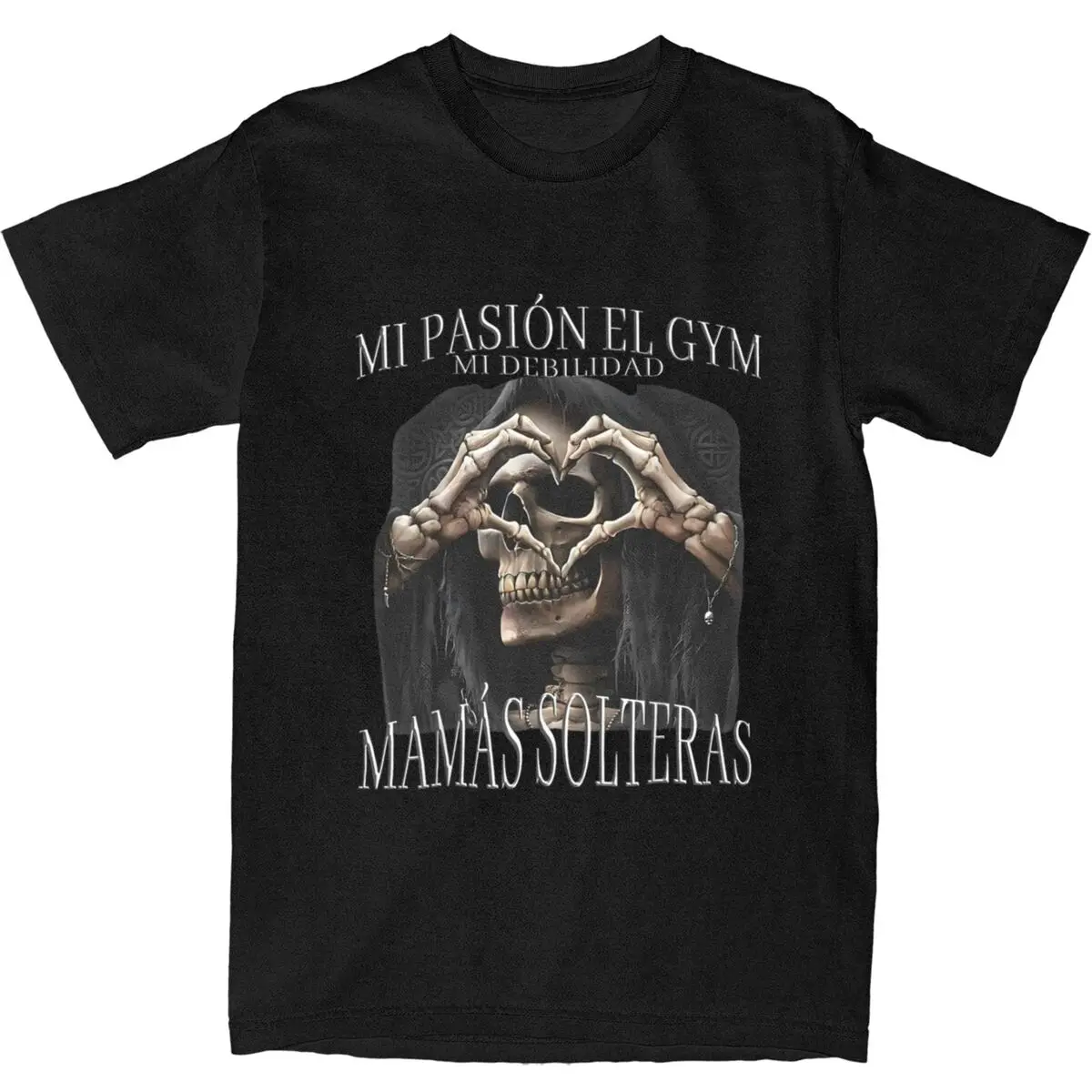 Мужские футболки Calacas Chidas Gym MI PASION EL GYM MAMAS SOLTERAS Хлопковые топы Летняя винтажная футболка с круглым вырезом Модная крутая футболка