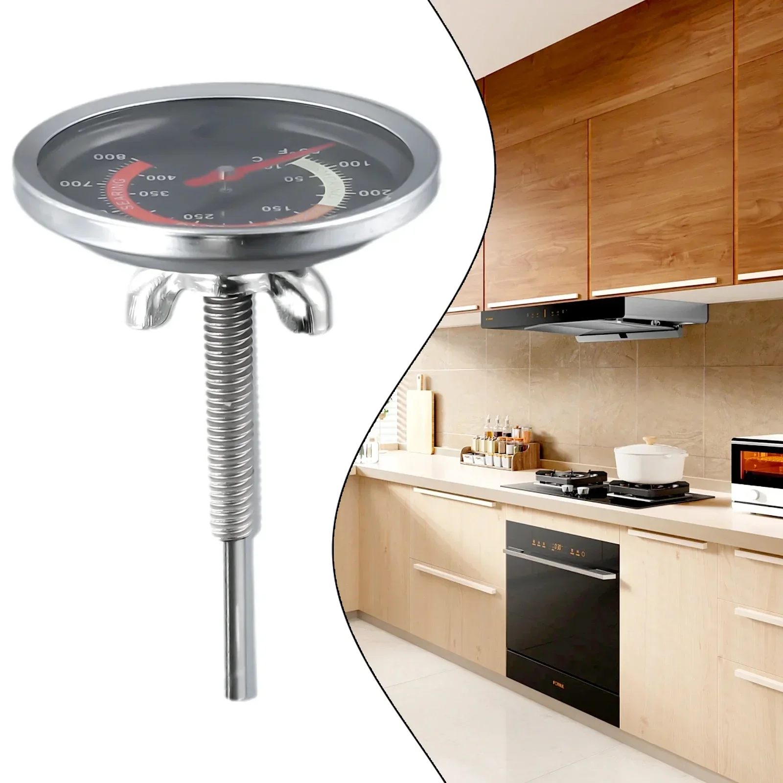 Фото Quality Brand New Termometr Temp Gauge Narzędzia do grillowania Części zamienne do grilla Stal nierdzewna 50 ℉ ~800 ℉   wa piec do grilla №5