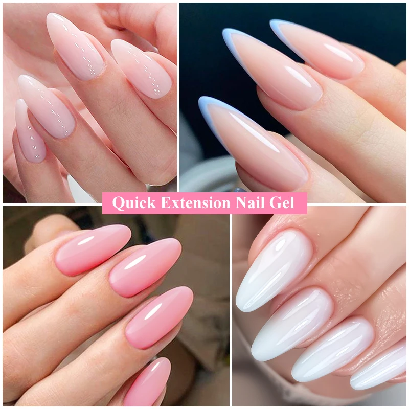 Фото MEET ACROSS 7ml 5PCS / Наборы для быстрого удлинения гель для ногтей лак для ногтей прозрачный белый голый гель для ногтей Набор для ногтей с полупостоянной ультрафиолетовой структурой жесткий гель №3