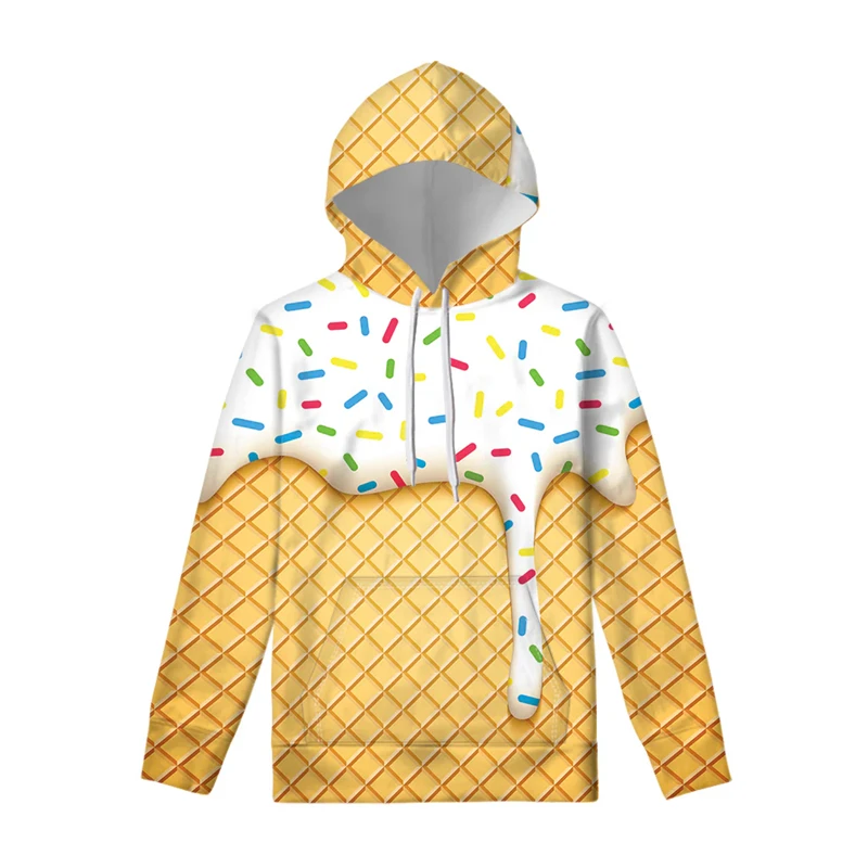 Casual Fashion Sports Hoodie Men Women Daily Spring Daily 2025 Hooded Coat 3D Printed Animal Food Pattern Harajuku Sweatshirt