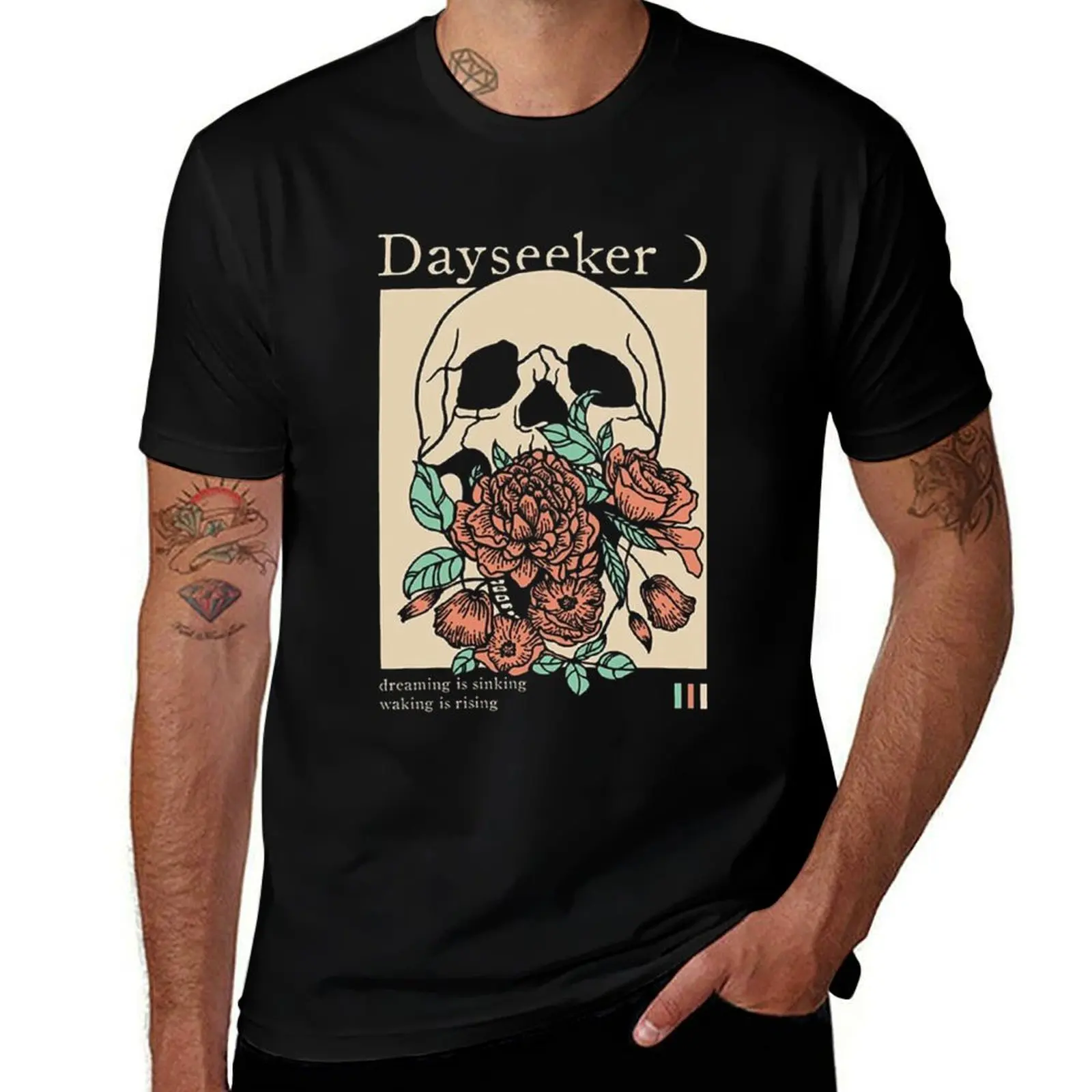 Dayseeker-футболка Waking Is Rising, футболки для мужчин, забавные футболки с рисунком, дизайнерская футболка