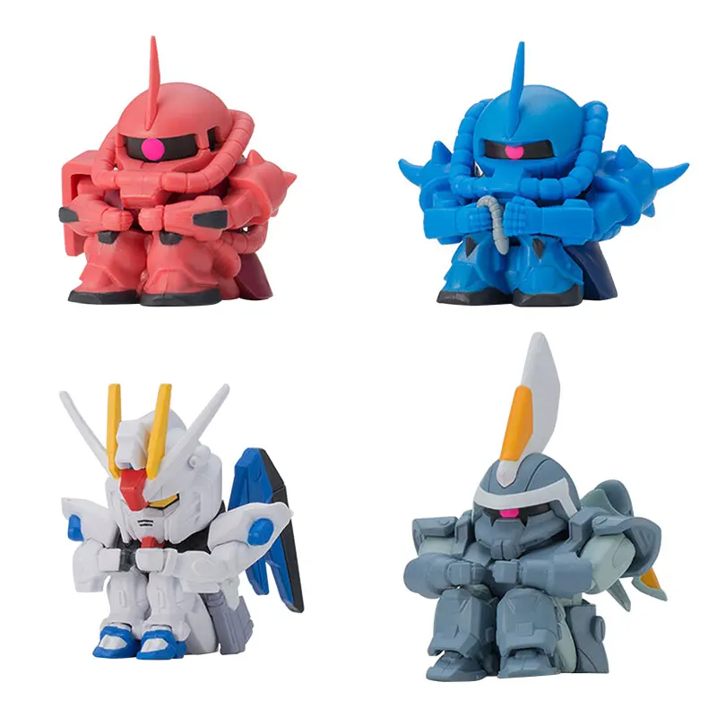 Фото Официальный набор фигурок Bandai Chibi Sitting Pose Strike Freedom Gouf GuAIZ Zaku, мини-статуи, коллекционные игрушки, дисплей, подарок №2