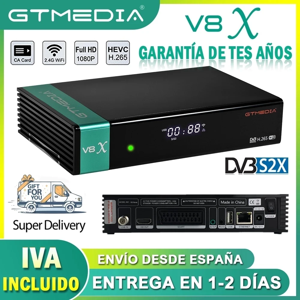 Спутниковый ресивер GTMEDIA V8X Galaxy H.265 HEVC спутниковый декодер поддерживает карту CA глобальная универсальная сеть обновления ТВ приставка