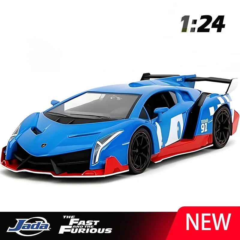 JADA 1:24 Veneno Supercar, легкосплавный автомобиль, литье под давлением и игрушечный транспорт, модель автомобиля, миниатюрная масштабная модель автомобиля для детей