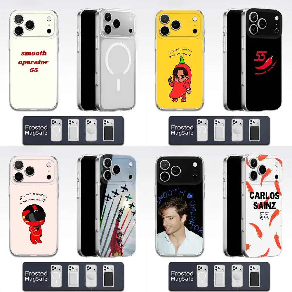 Чехол для телефона C-Carlos S-Sainz Smooth Operator для iPhone 17,16,15,14,13,12,11,Pro,Max,Plus,E,Air,Mini Magsafe Frosted Transparent