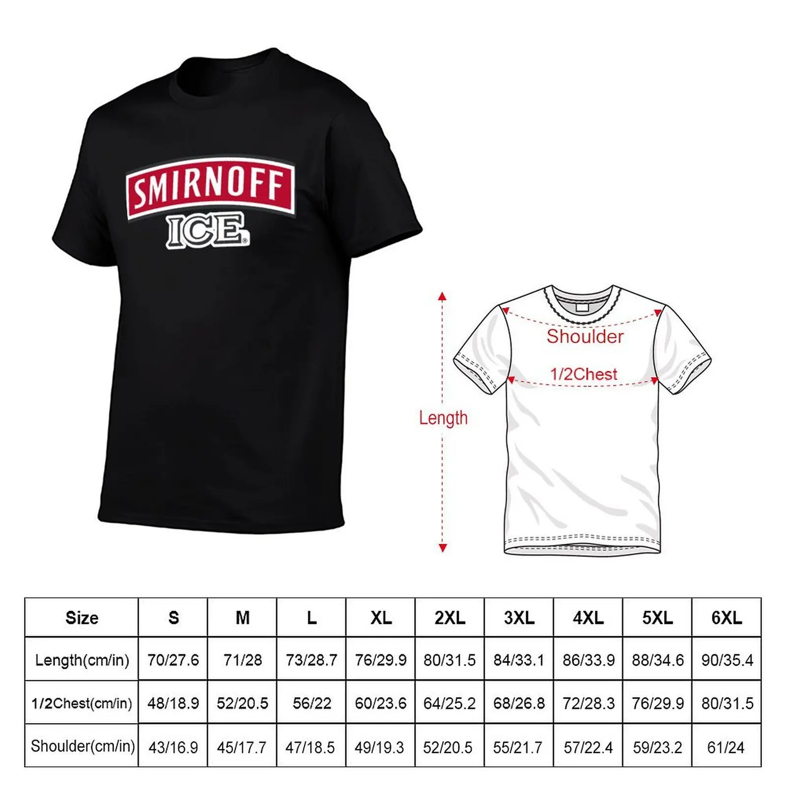 Фото Классическая футболка с логотипом Smirnoff Ice, хлопковые футболки, мужские футболки из 100% хлопка, мягкая футболка №2