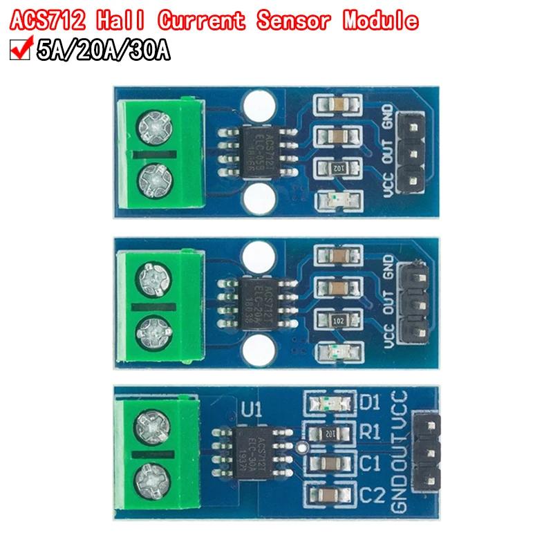 ACS712 5A 20A 30A диапазон холла, модуль датчика тока для Arduino ACS712-30A