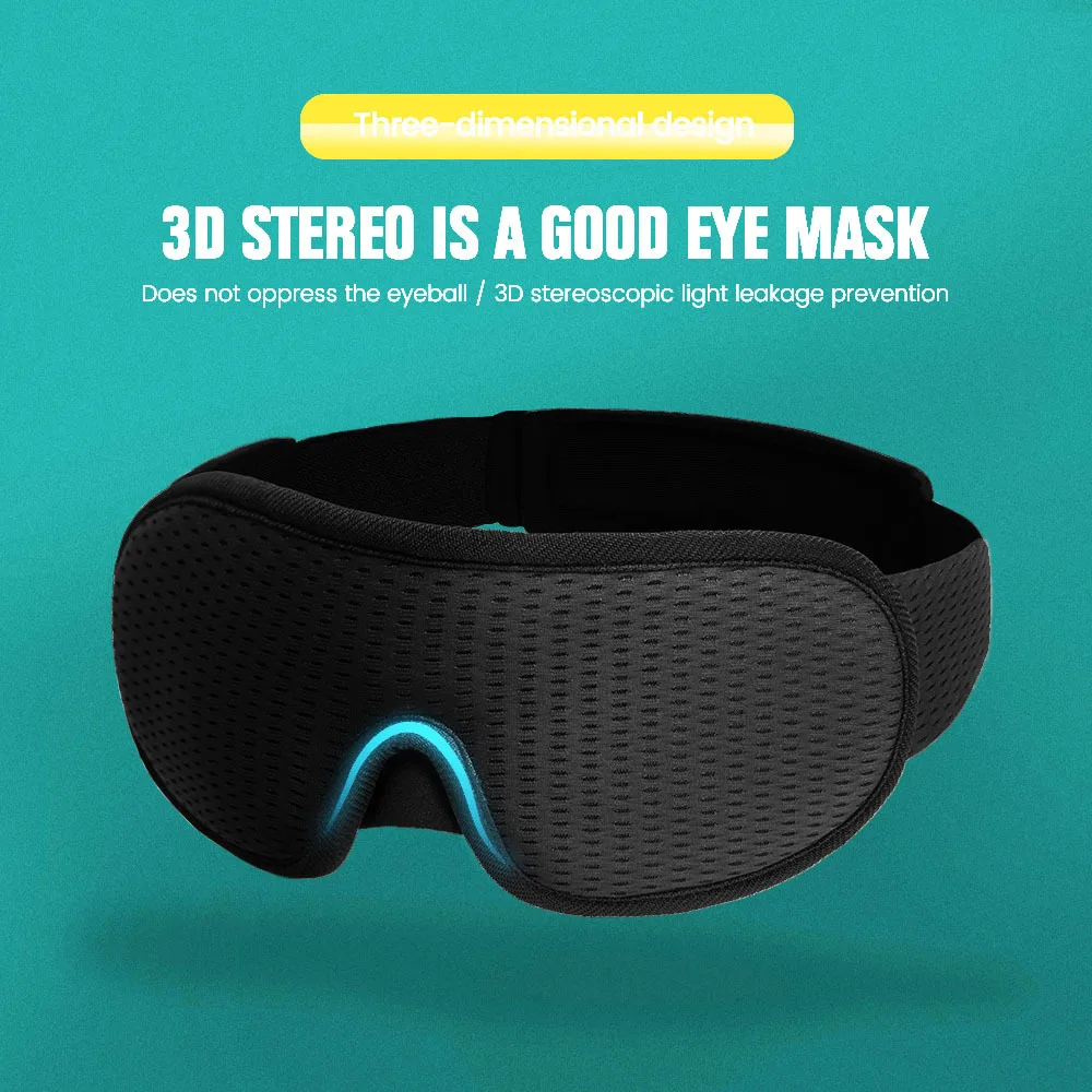 Фото Черная 3D маска для глаз дышащая затеняющая 3D маска для сна маска для глаз №4
