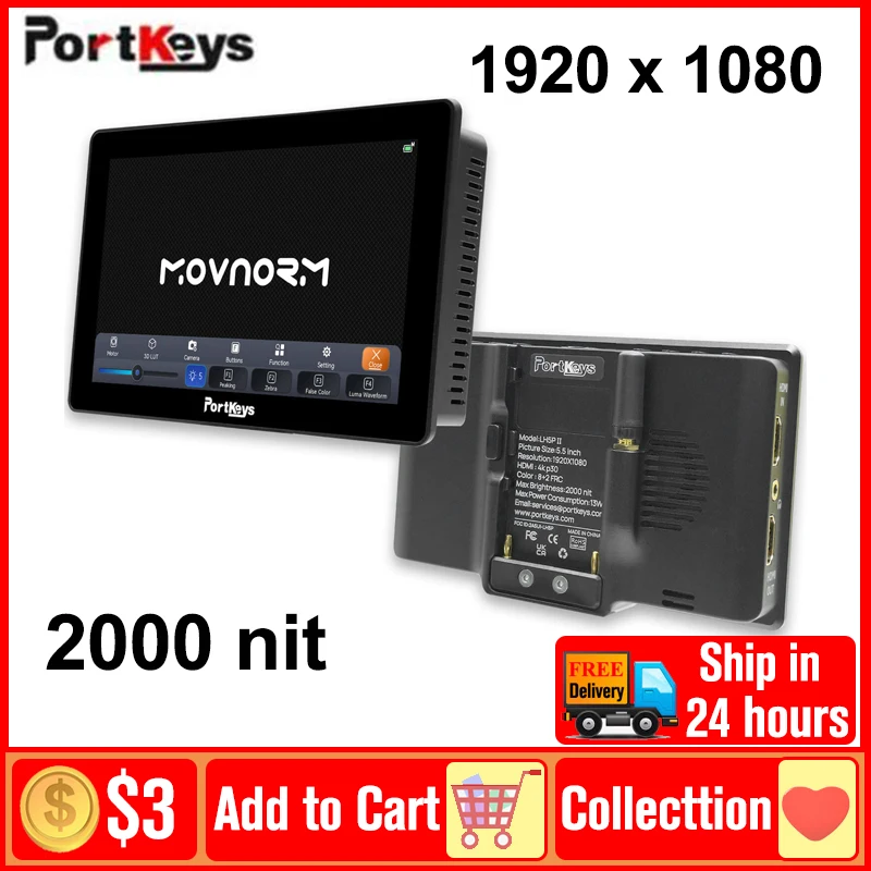 Монитор для камеры Portkeys LH5P II, 5,5 дюйма, с сенсорным экраном и поддержкой Bluetooth