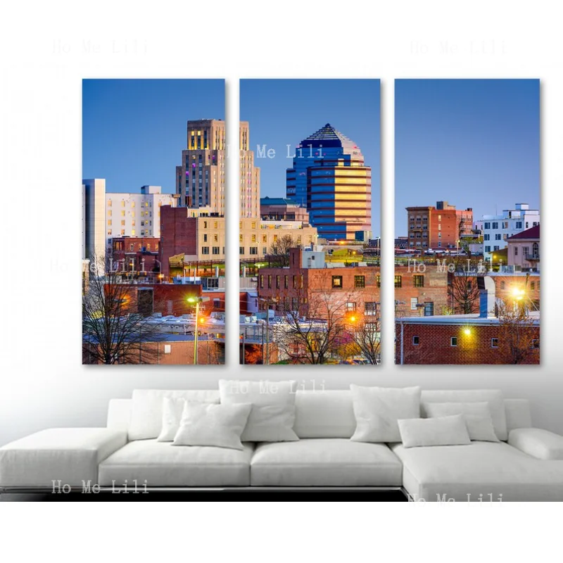 Durham Nc Skyline постер США городской пейзаж на холсте фотография принт Giclee домашняя художественная стена без рамы декор дизайн интерьера