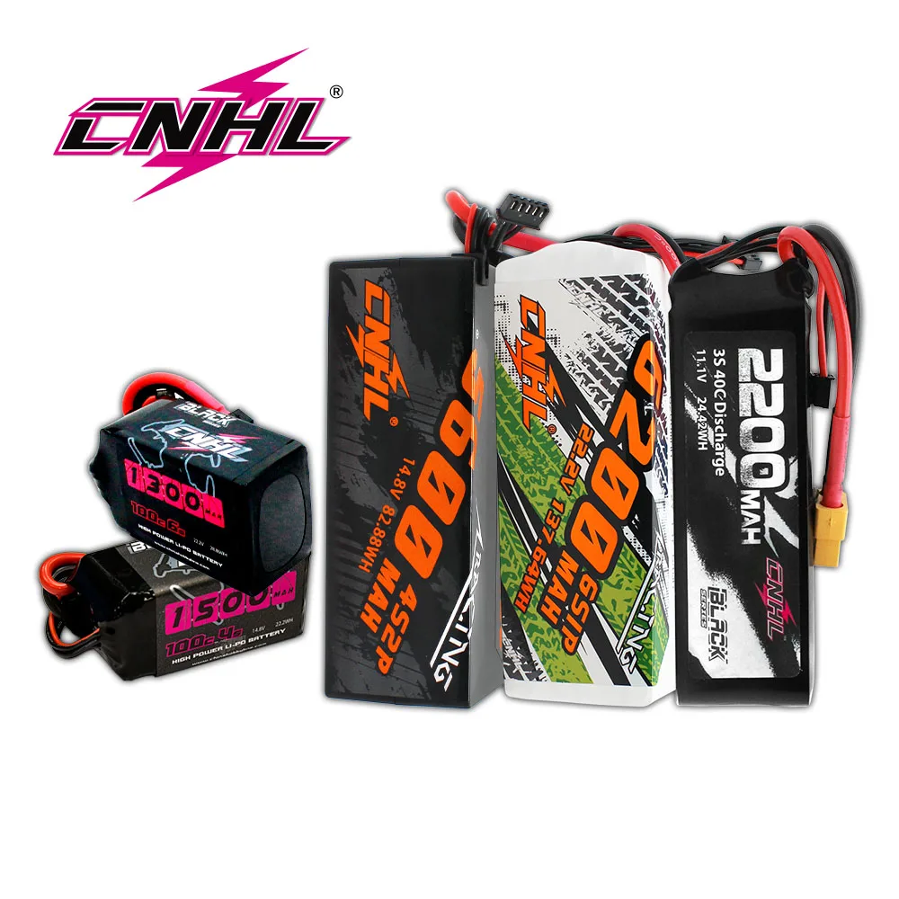 Фото CNHL Lipo Battery 2S 3S 4S 6S 7,4 V 14,8 V 22,2 V 1500mAh 2200mAh 4000mAh 5000mAh 6200mAh 8000mAh 9500mAh T XT60 XT90 EC5 RC Part №1