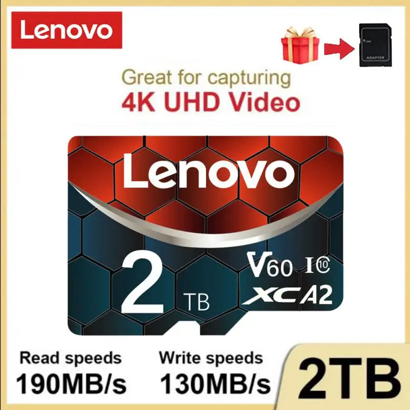 Lenovo 2 ТБ карта памяти 128 ГБ 1 ТБ 512 ГБ 256 ГБ 64 ГБ Micro TF SD карта V60 высокоскоростная камера для камеры телефона
