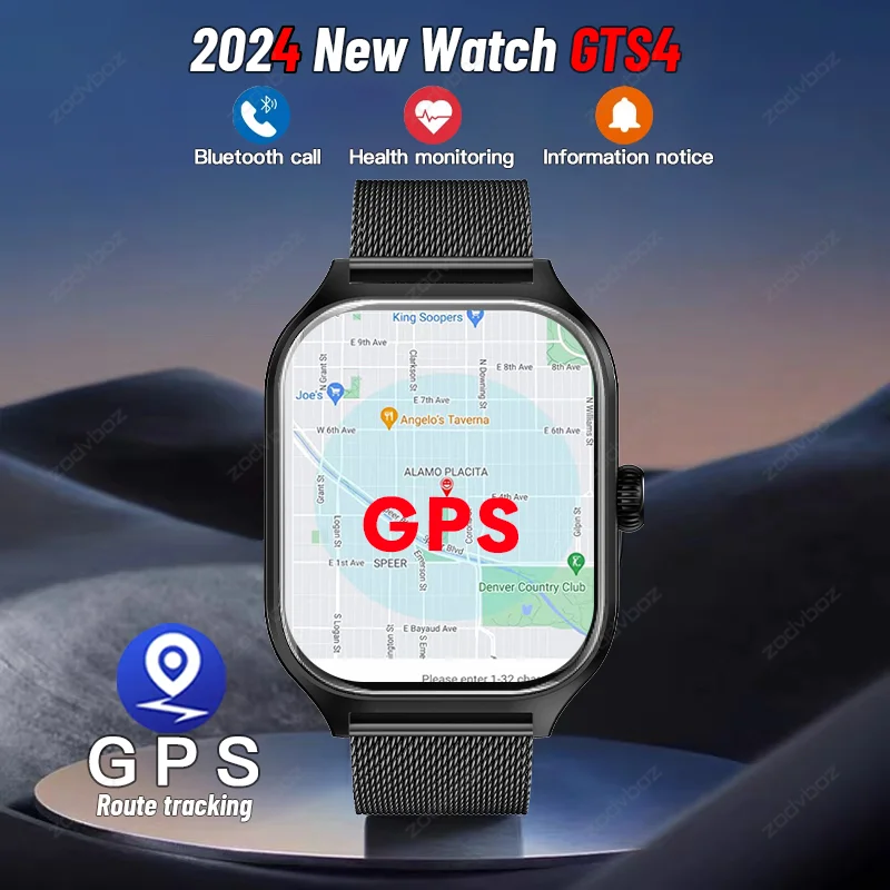 Смарт-часы для Huawei Xiaomi GTS 4, 2,01 дюйма, HD, Bluetooth, GPS