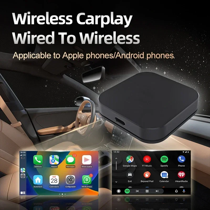 Фото Для BMW X7 G07 Car Smart 2in1 Mini Box Wireless CarPlay Android Auto 5,8 ГГц WiFi BT Auto Connect Plug and Play Беспроводной адаптер №3