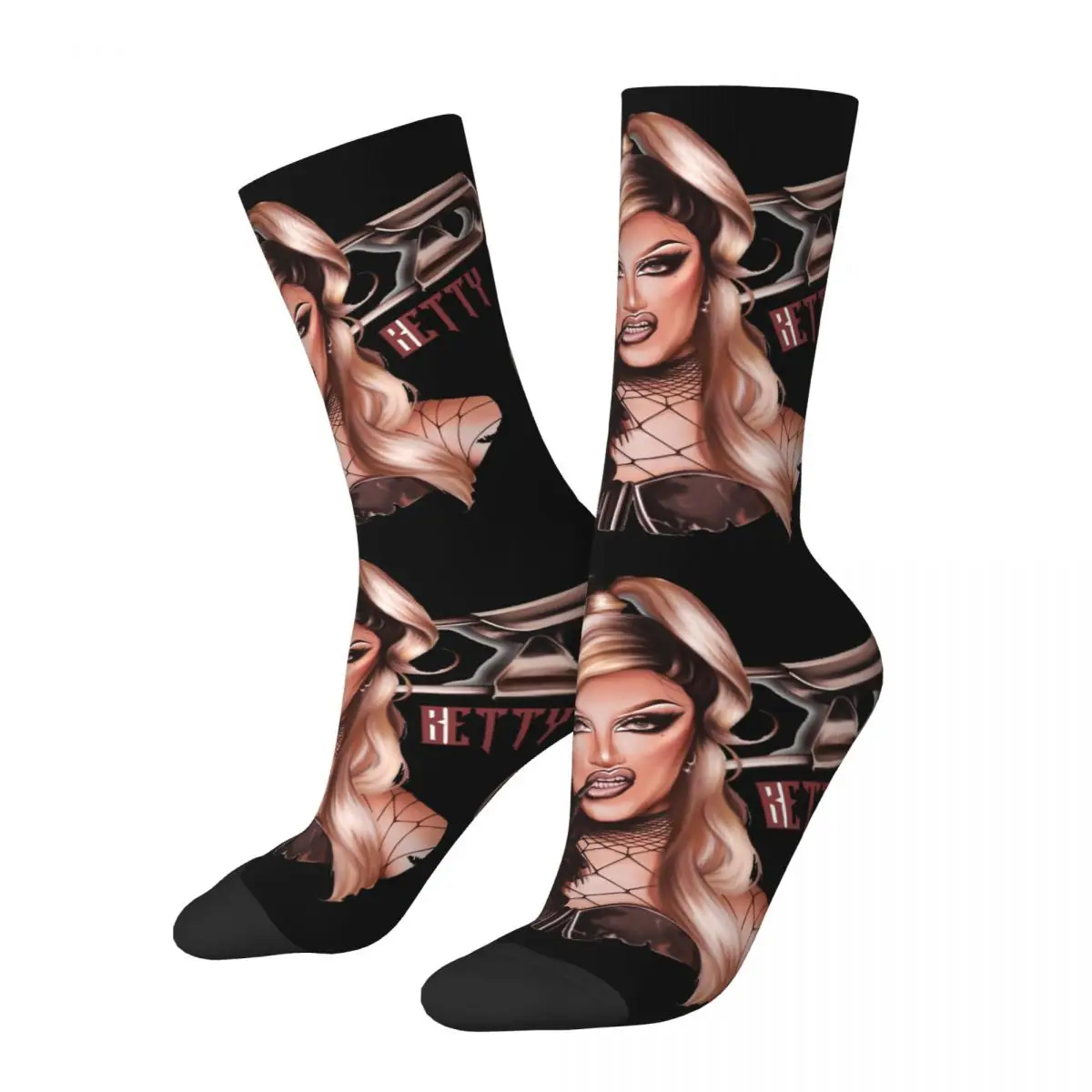 Винтажные мужские Компрессионные носки Daya Betty Crazy, унисекс, RuPaul Drag Race, США, Харадзюку, бесшовные носки с принтом, новинка, счастливая Выходная Мода