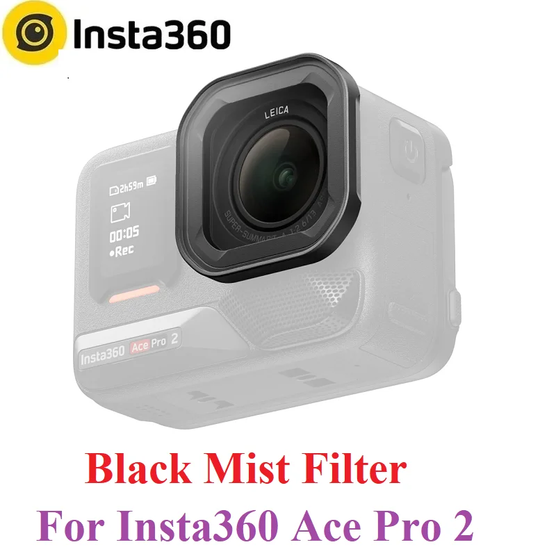 Черный туманный фильтр Insta360 Ace Pro 2, смягчает подчеркивает и гладкую кожу для оригинальных аксессуаров Insta 360.