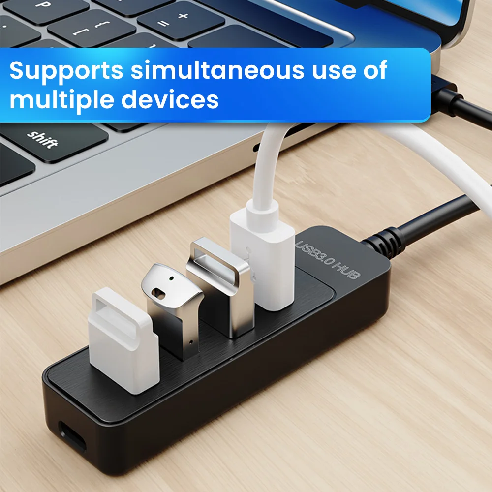 4-портовый USB-концентратор 3.0, высокоскоростной мульти-USB-сплиттер, несколько расширителей, USB2.0концентратор типа C, адаптер питания для ПК, компьютера (art.: 3920d0ea27bcf) - 3920d0ea27bcf