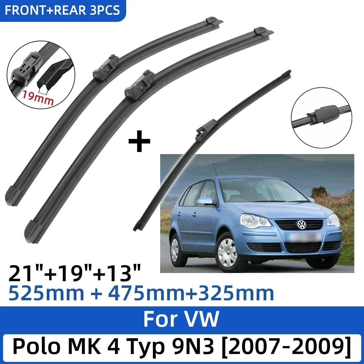 3 шт. для VW Polo MK4 Typ 9N3 2007-2009 21 